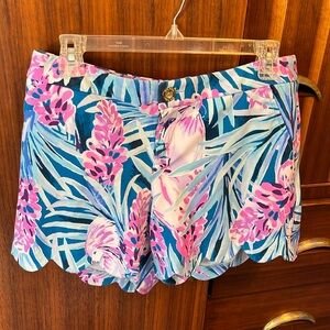 Lilly Pulitzer scalloped shorts, pink blue white, beautiful colors worn once